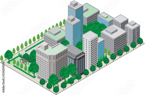 街並みの立体図. 都市の景観. 