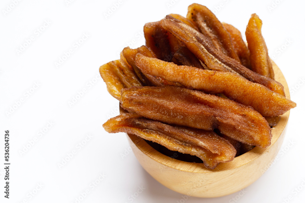 Sun dried banana. Fruit snack Sun dried banana. Fruit snack