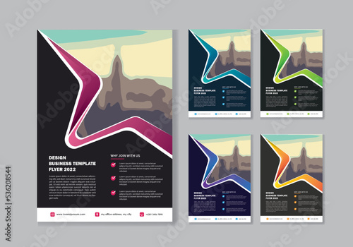 Brochure design, cover modern layout, annual report, poster, flyer in A4 with colorful triangles, geometric shapes for tech, science, market with light background