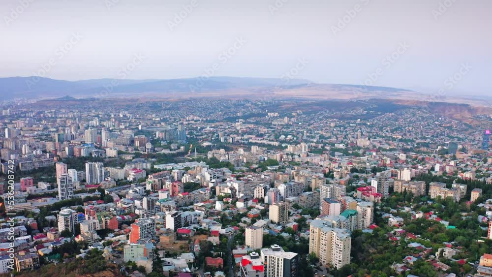 Panoramic view of Tbilisi after sunset, Vake and Saburtalo districts Panoramic view of Tbilisi after sunset, Vake and Saburtalo districts