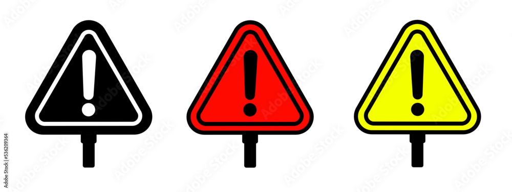 caution sign icon. Exclamation mark vector stock symbol collection caution sign icon. Exclamation mark vector stock symbol collection