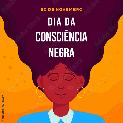 hand drawn dia da consciencia negra illustration in flat style