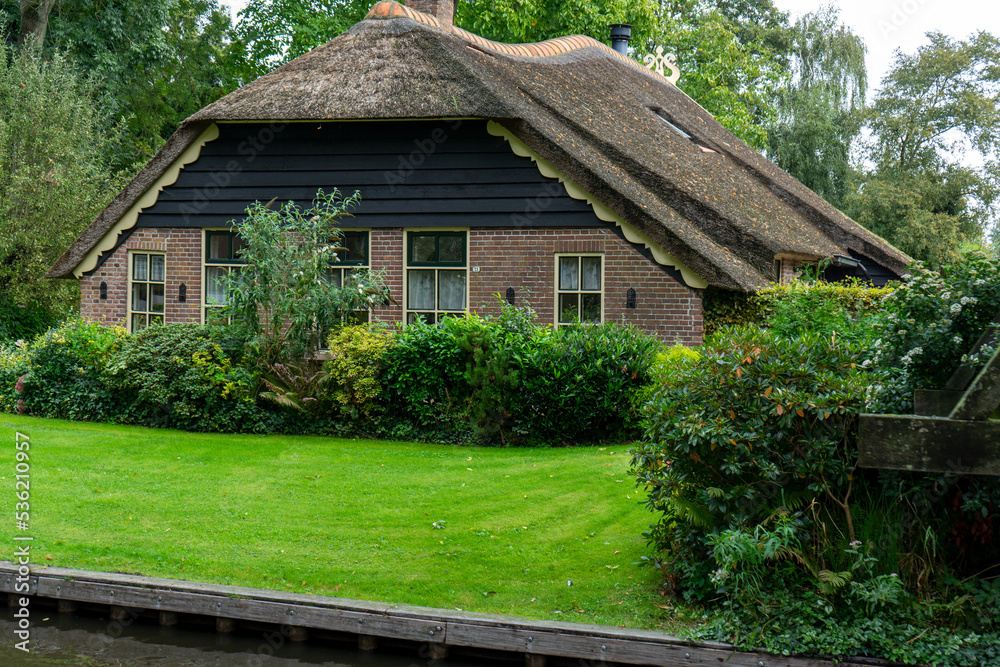 Giethoorn Netherlands Venice of the North old house along the canal Giethoorn Netherlands Venice of the North old house along the canal