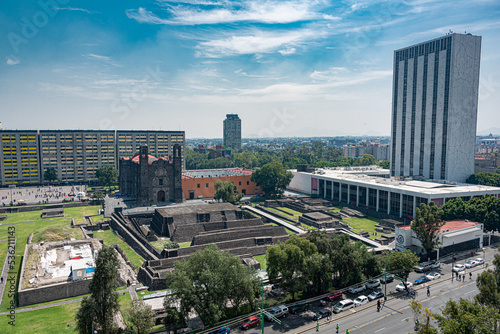 Aerial view of the tree culture plaza, Tlatelolco, Mexico photo