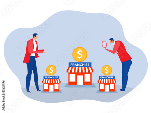 businessman expand small business or franchise branch expansion strategy of financial marketing planning for investment vector illustrator