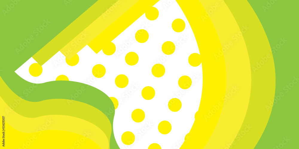 vector background wallpaper with polka dot dots and stripes in yellow, green and white colors for banners, advertising templates and blank space for writing