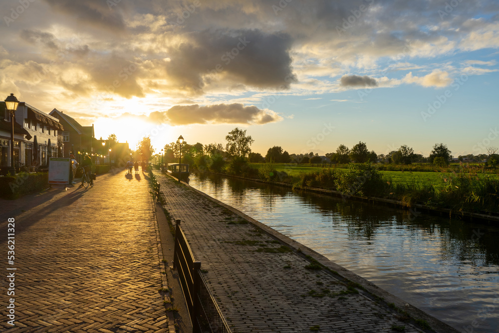 Giethoorn Netherlands Venice of the North sunset on the canals