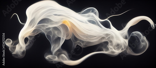 White smoke and black background