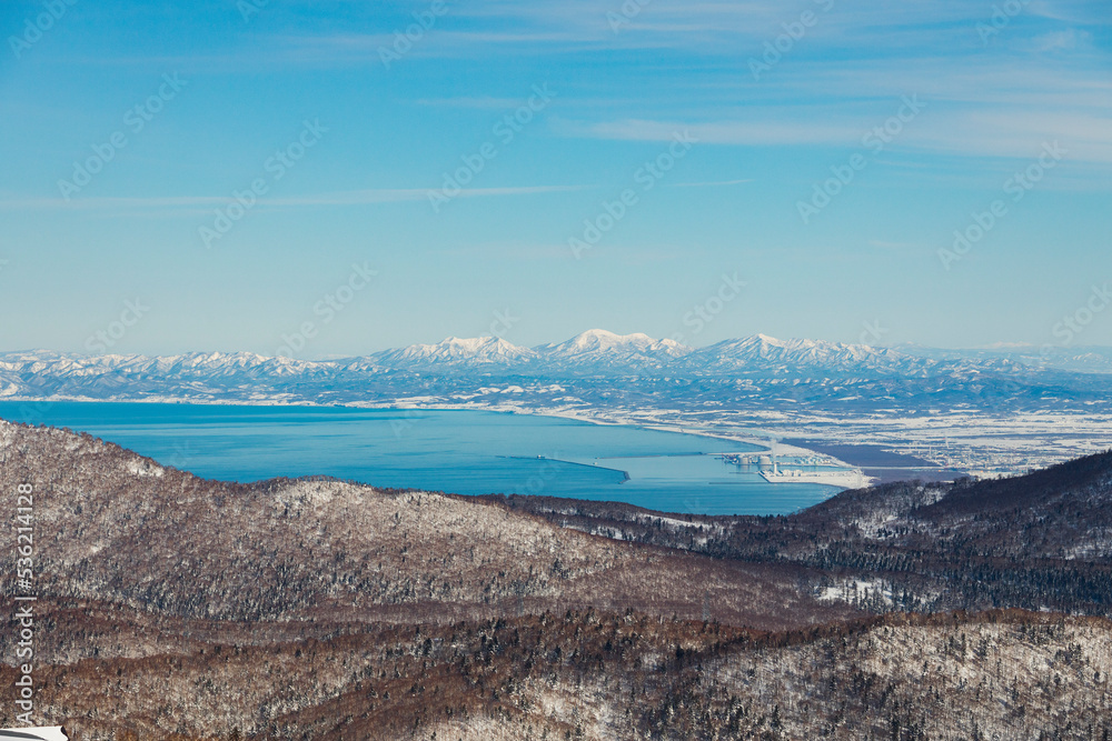 Naklejka premium 冬の石狩湾