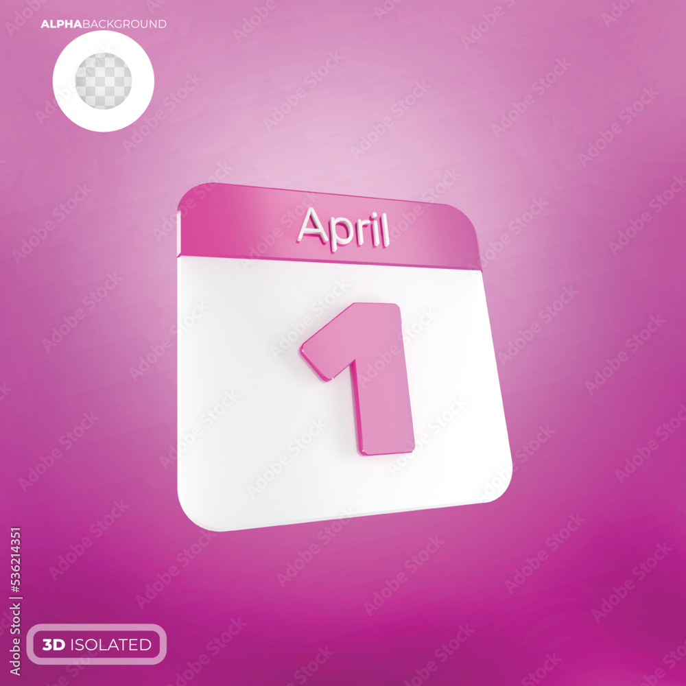 Calendar april 1 3d premium Calendar april 1 3d premium
