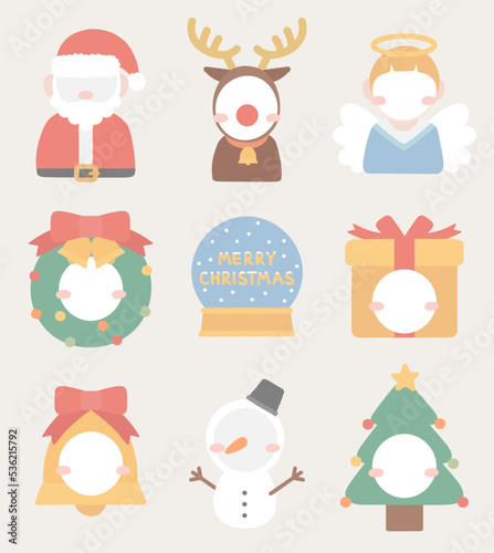 겨울 크리스마스 상징 캐릭터 얼굴합성 일러스트 이미지 모음