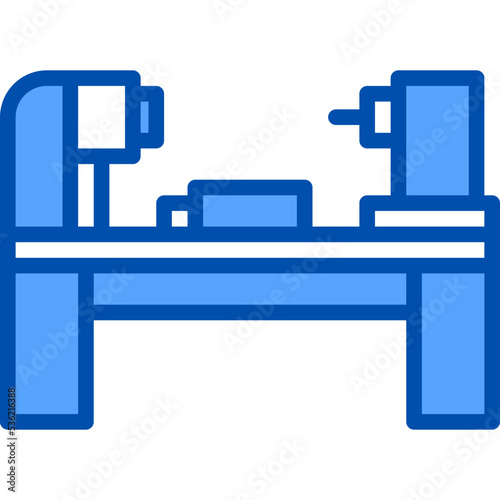 Lathe blue line icon