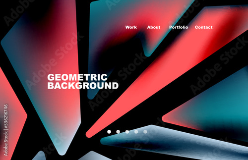 Shards shape composition abstract background. Web page for website or mobile app wallpaper