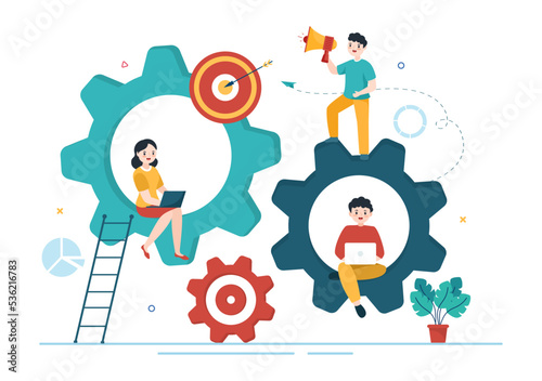 Life Coach for Consultation, Education, Motivation, Mentoring Perspective and Self Coaching in Template Hand Drawn Cartoon Flat Illustration