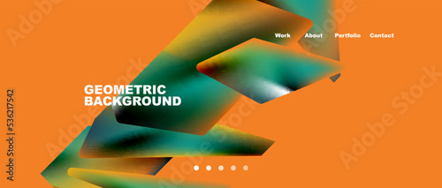 Landing page background template. Abstract geometric shapes composition. Vector illustration for wallpaper, banner, background