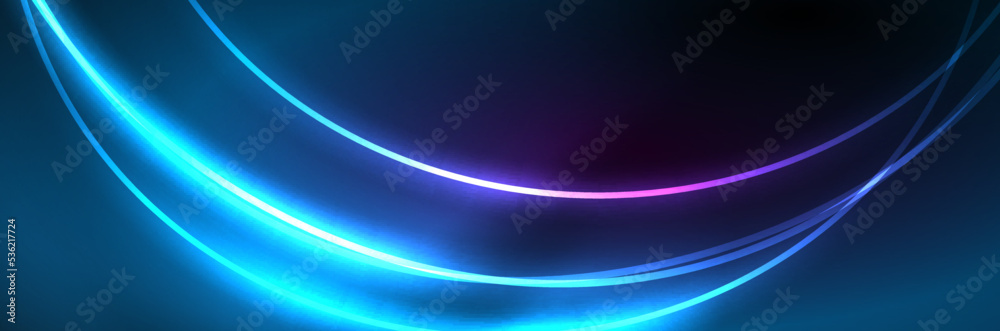 Blue neon glowing lines, magic energy space light concept, abstract background wallpaper design Blue neon glowing lines, magic energy space light concept, abstract background wallpaper design