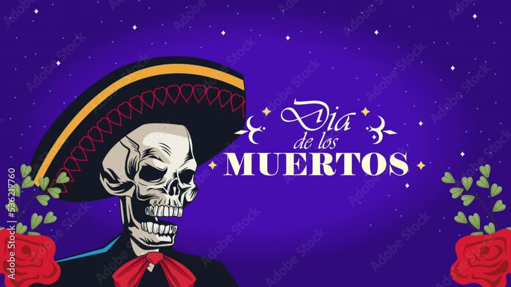 dia de los muertos lettering with mariachi skull dia de los muertos lettering with mariachi skull
