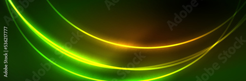 Blue neon glowing lines  magic energy space light concept  abstract background wallpaper design