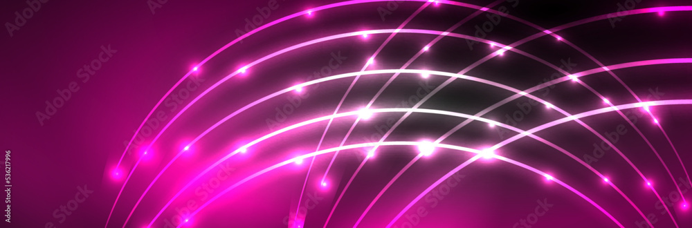 Neon glowing fluid wave lines, magic energy space light concept. Vector illustration for wallpaper, banner, background, leaflet, catalog, cover, flyer Neon glowing fluid wave lines, magic energy space light concept. Vector illustration for wallpaper, banner, background, leaflet, catalog, cover, flyer