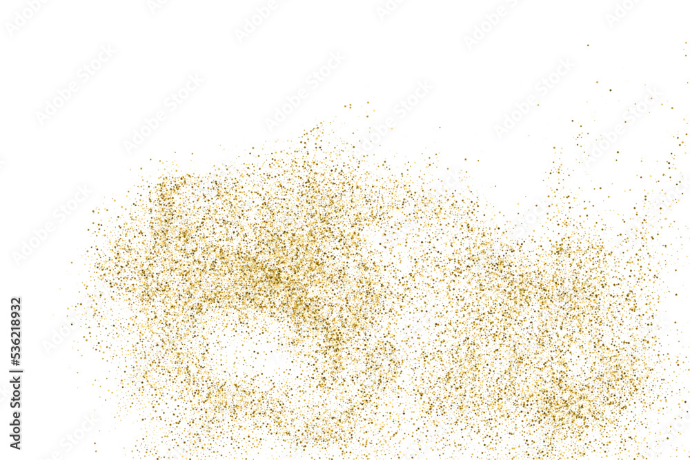 Gold Glitter Texture Isolated On White. Goldish Color Sequins. Golden Explosion Of Confetti. Design Element. Celebratory Background. Vector Illustration, Eps 10. Gold Glitter Texture Isolated On White. Goldish Color Sequins. Golden Explosion Of Confetti. Design Element. Celebratory Background. Vector Illustration, Eps 10.