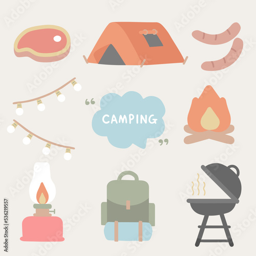 취미 캠핑 상징 일러스트 이미지 모음