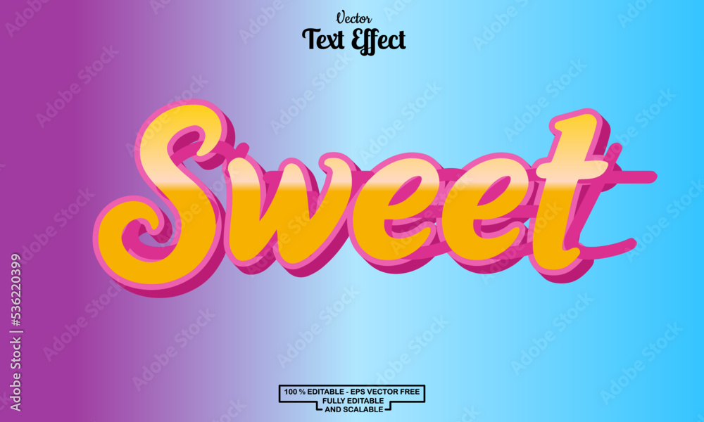 Sweet text cartoon style Editable Text Effect Sweet text cartoon style Editable Text Effect