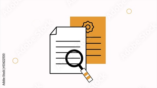 documents with magnifying glass animation