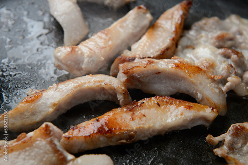 Fotografija a variety of deliciously prepared pork parts