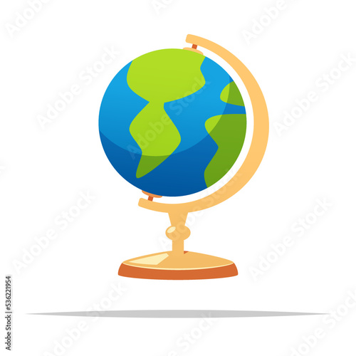 Cartoon globe model vector isolated illustration