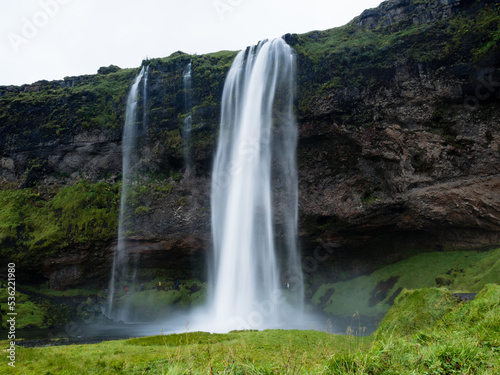 Scenic view of Seljalandsfoss waterfall in south Iceland
