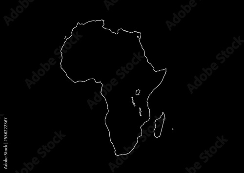 アフリカ（線画）ブラック