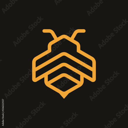 Creative Geometric Bee Logo Design Template