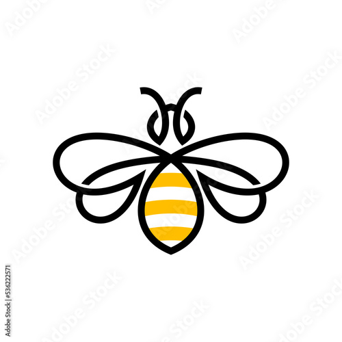 Creative Bee Logo Design Vector Template