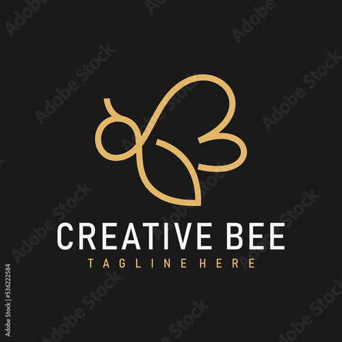 Initial letter B bee logo design. Bee Logo Template.