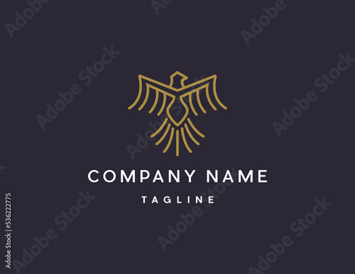 Eagle line logo design template