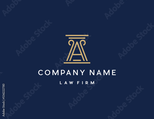Law firm logo with initial letter A concept