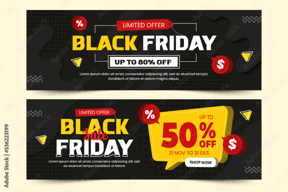 Black Friday sale banner design template Black Friday sale banner design template