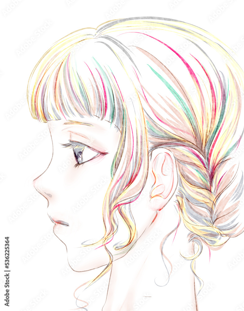 カラフル三つ編み カラフル三つ編み