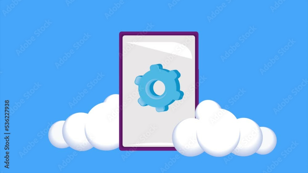 smartphone device with gear animation smartphone device with gear animation