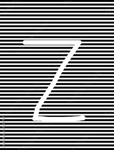 Englisg  black line capital 'Z' word for any reading  person illustration english words