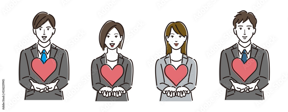ハート　支援　会社員　男性　女性