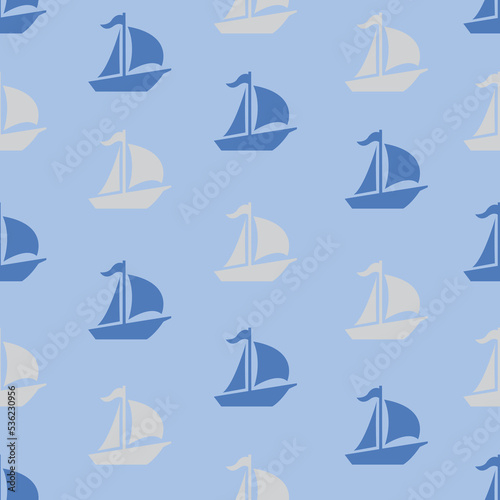seamless pattern ships with blut theme 