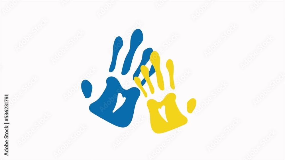 ukrainian flag in hands painted animation ukrainian flag in hands painted animation