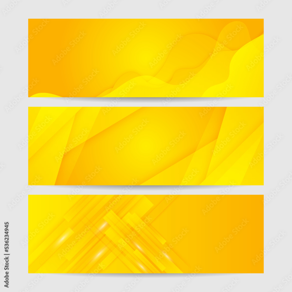 Modern orange yellow banner geometric shapes corporate abstract technology background. Vector abstract graphic design banner pattern presentation background web template.