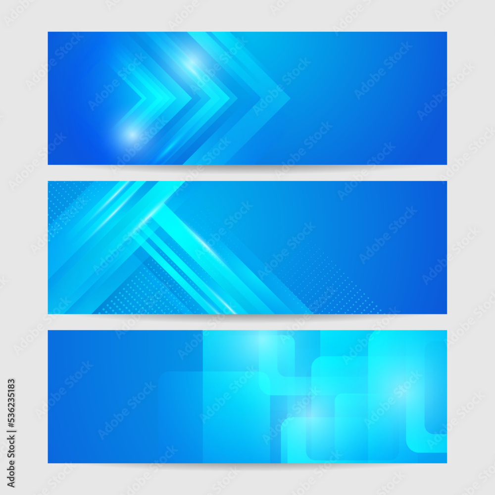 Fototapeta premium Modern abstract gradient blue banner background. Vector abstract graphic design banner pattern presentation background web template.