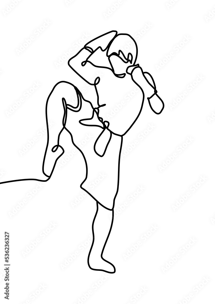 One continuous line drawing, boxing One continuous line drawing, boxing