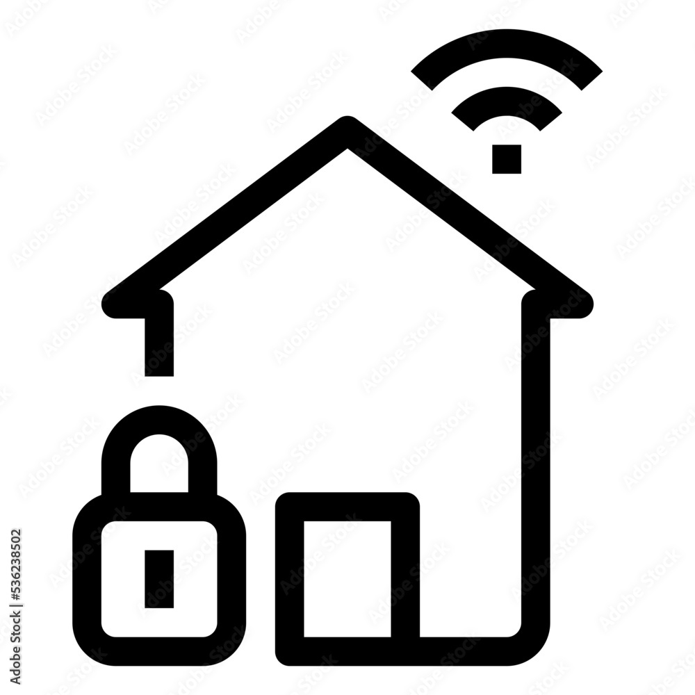 Icon Home Lock With Style Outline Icon Home Lock With Style Outline