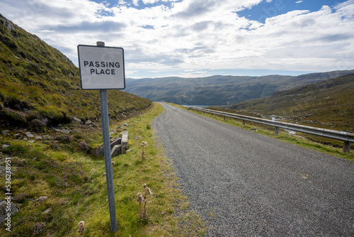 A Passing place on the road on the Isle of Harris 