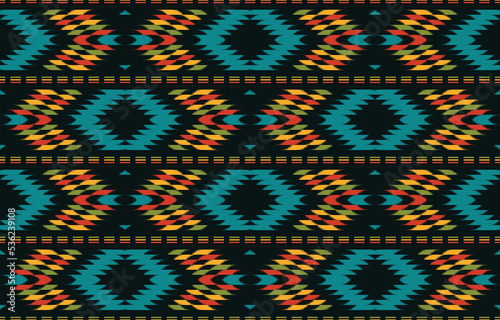 Geometric ethnic vintage texture vector art design textile fashion pattern line ikat seamless