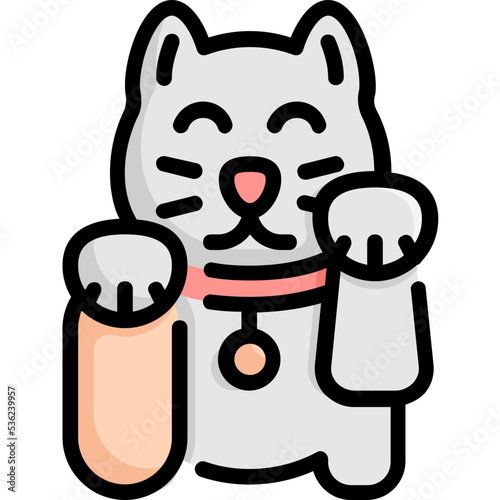cat maneki neko luck icon